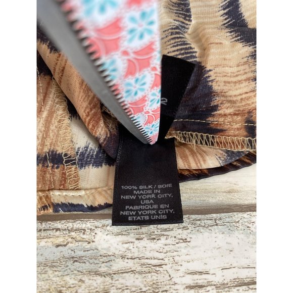 Lafayette 148 New York Tiger Print Blouse - Picture 14 of 15